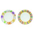 Solo Solo Paper Mixed Garden Party Stripes and Flowers Design Plate 7 in. D 48 pk, 48PK RD7P